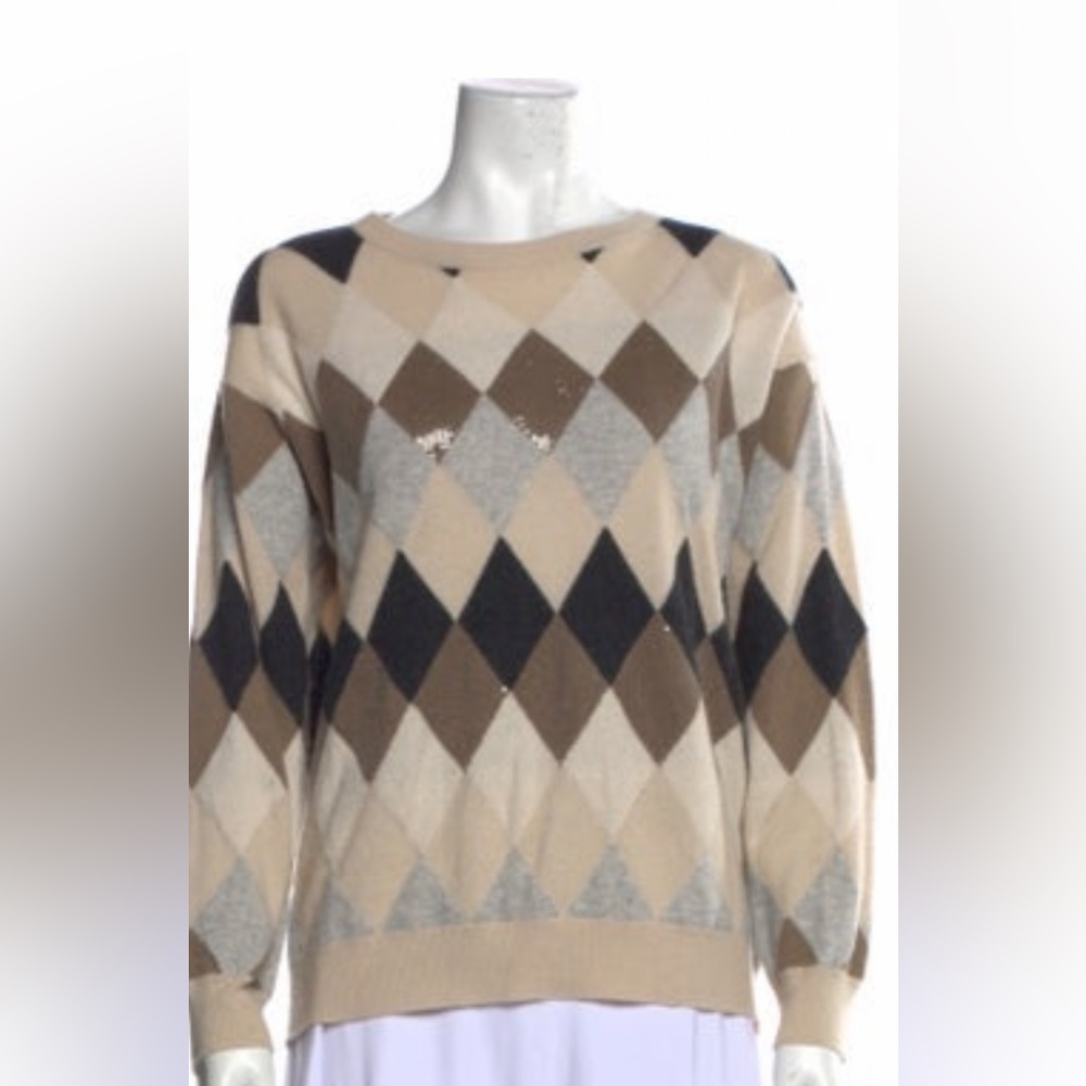 Brunello Cucinelli Printed Bateau Neckline Sweater